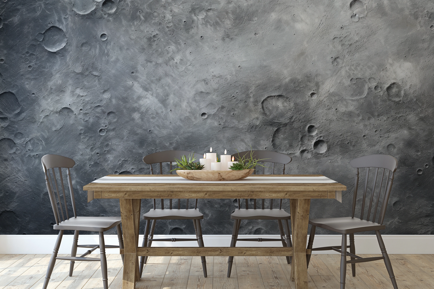 Zdjęcie prezentuje aranżację wnętrza z użyciem fototapety o nazwie Solar Waves pokazanej w aranżacji wnętrza.