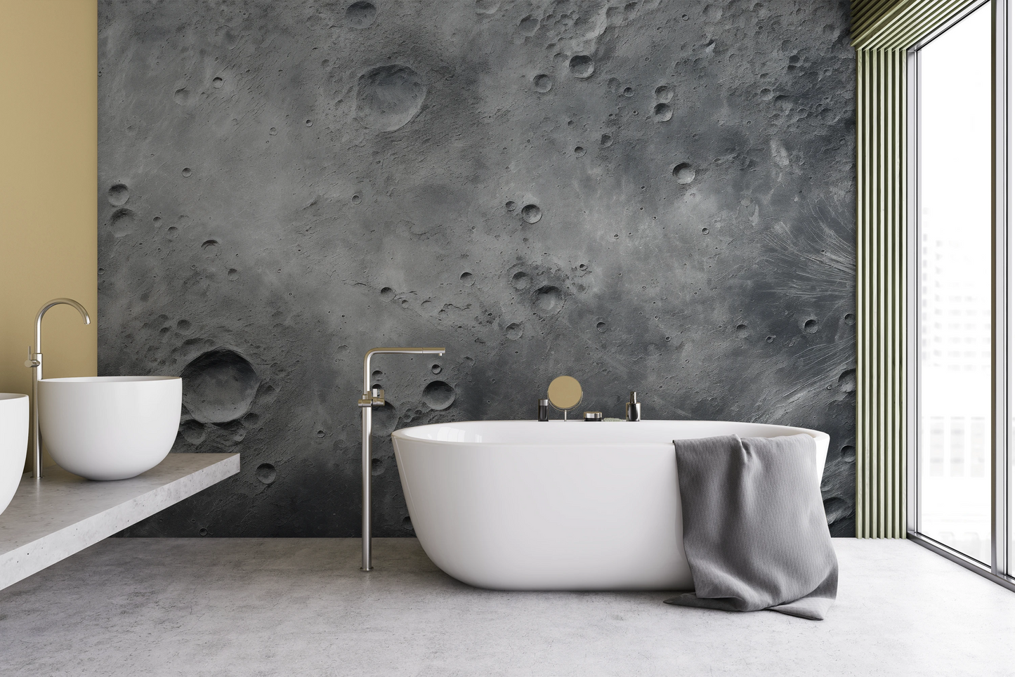 Fototapeta artystyczna o nazwie Lunar Surface pokazana w aranżacji wnętrza.