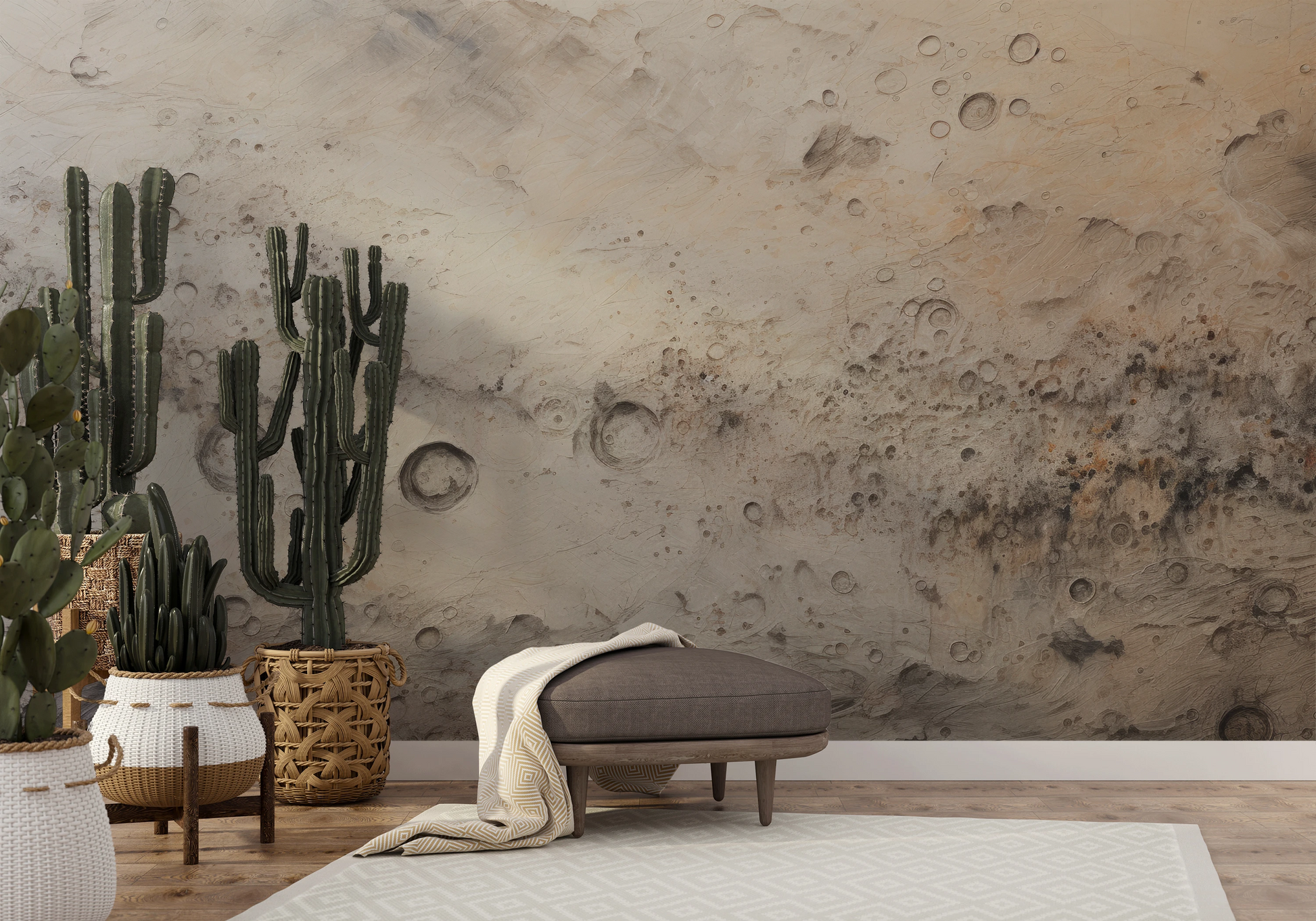 Fototapeta artystyczna o nazwie Jupiter's Swirl pokazana w aranżacji wnętrza.