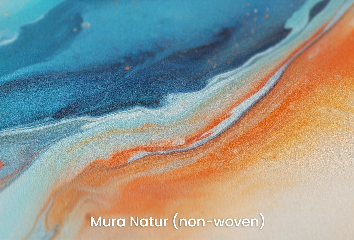 Zbliżenie na artystyczną fototapetę o nazwie Cosmic Ballet na podłożu Mura Natur (non-woven) - naturalne i ekologiczne podłoże.