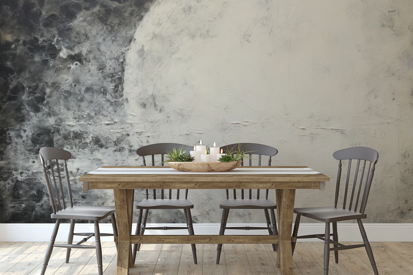 Wzór fototapety o nazwie Jupiter's Watch pokazanej w kontekście pomieszczenia.