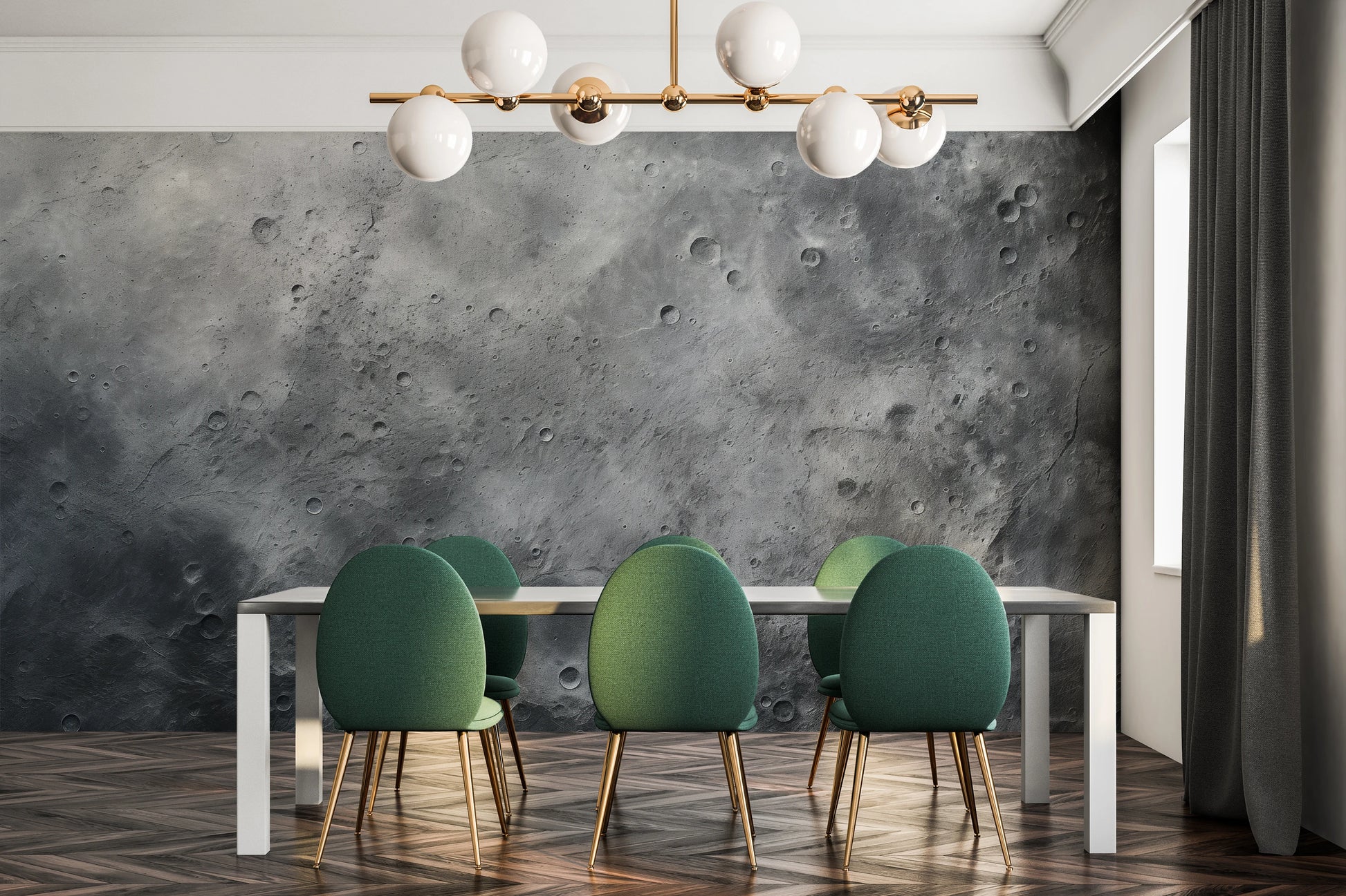 Fototapeta artystyczna o nazwie Serene Nebula pokazana w aranżacji wnętrza.