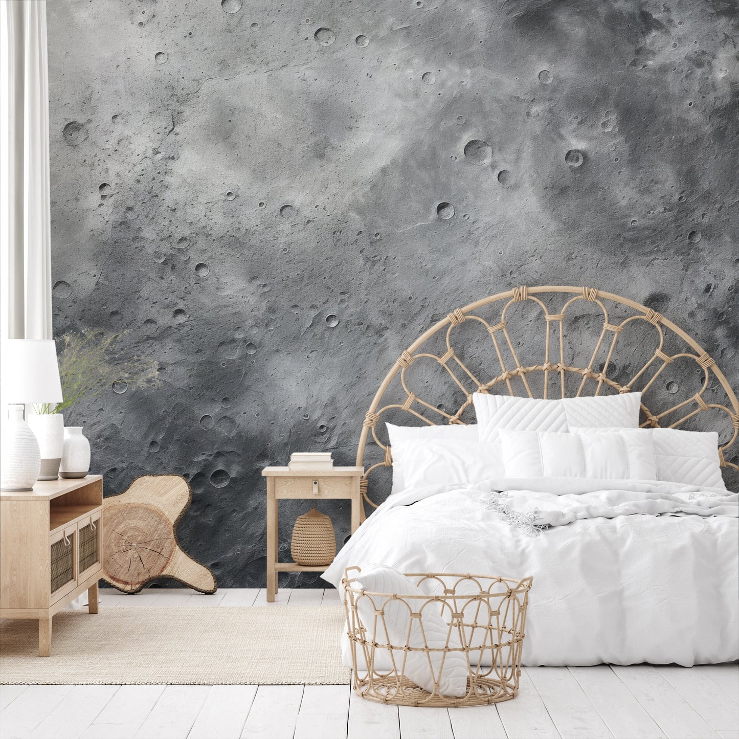 Wzór fototapety o nazwie Serene Nebula pokazanej w kontekście pomieszczenia.