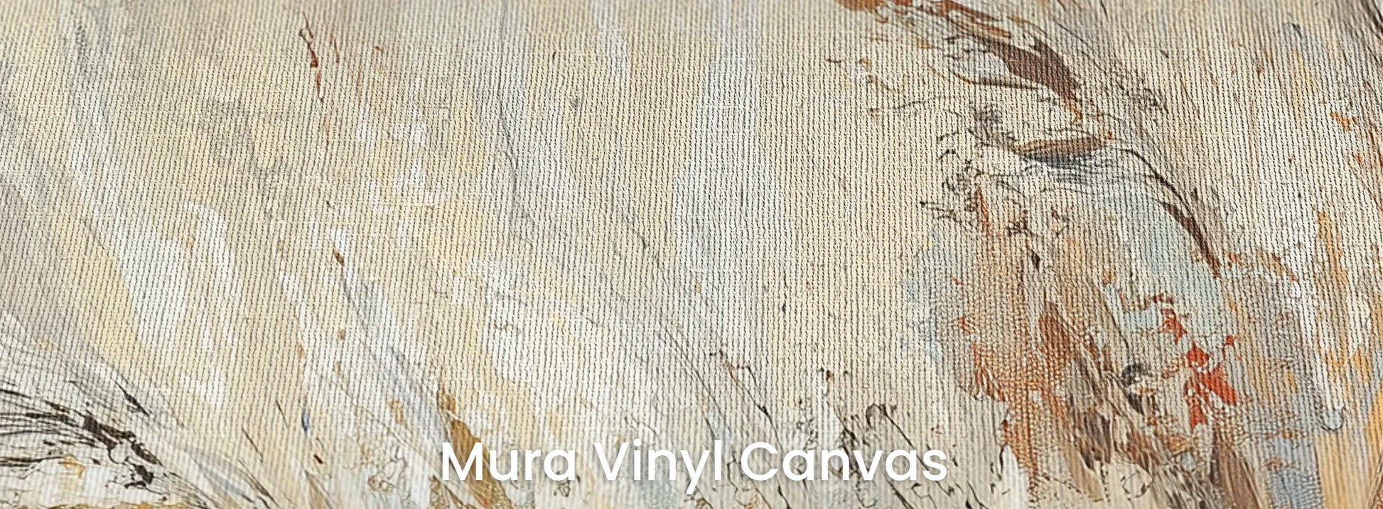 Zbliżenie na fototapetę RUSTIC BALLET - tapeta z artystyczną abstrakcją traw w ciepłych odcieniach na podłożu o fakturze płótna.