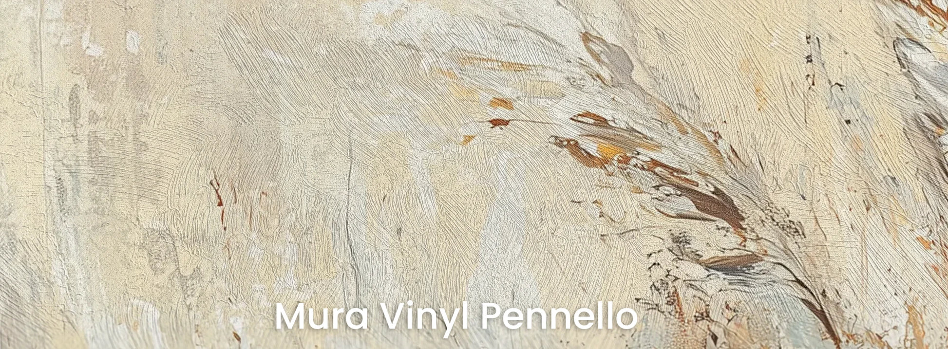 Zbliżenie na fototapetę RUSTIC BALLET - tapeta z artystyczną abstrakcją traw w ciepłych odcieniach na podłożu o fakturze pociągnięć pędzla.