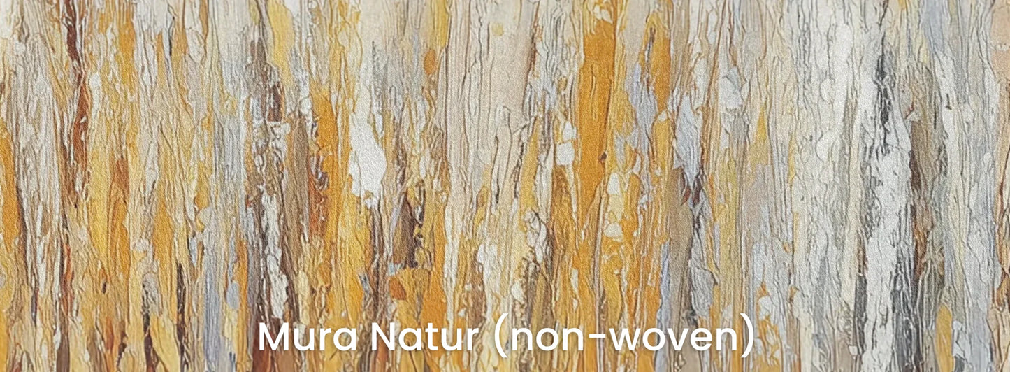 Zbliżenie na fototapetę WINTER CATTAILS - tapeta z abstrakcyjną trawą w zimowej palecie na naturalnym podłożu ekologicznym.