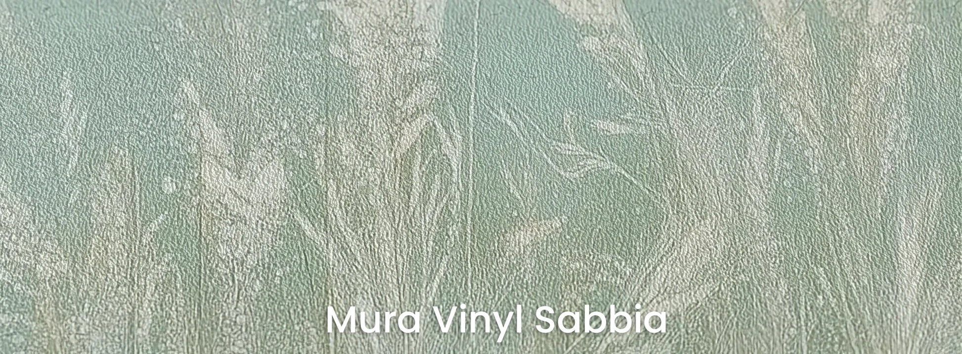 Zbliżenie na fototapetę REED VERSES - tapeta z delikatnymi trawami na miętowym tle na podłożu o strukturze ziarna piasku.