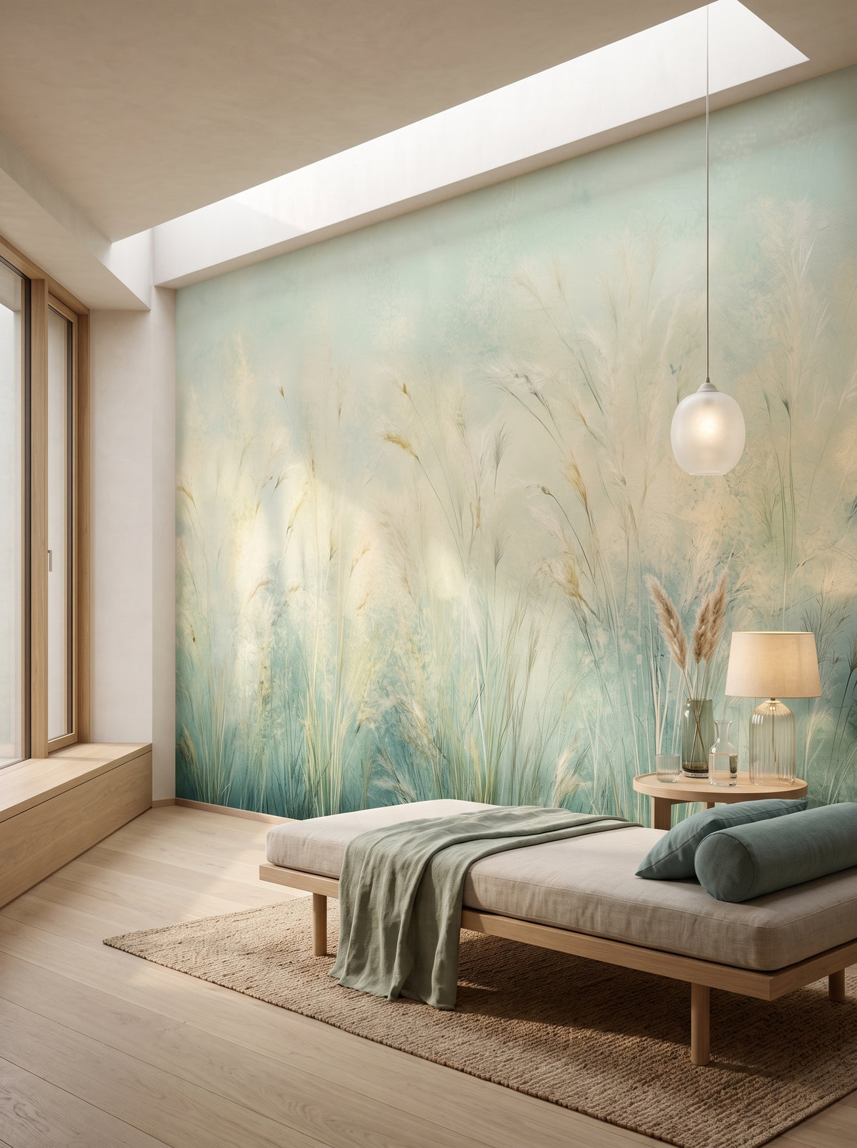 Fototapeta artystyczna o nazwie EMERALD WALTZ w aranżacji wnętrza: prywatny pokój wellness w nowoczesnej rezydencji.