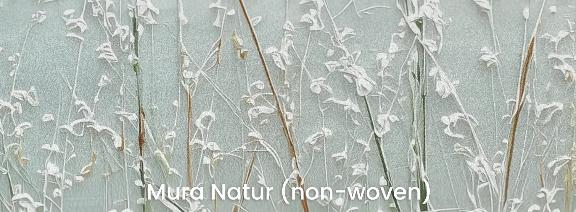 Zbliżenie na fototapetę DEWDROP MEADOW - tapeta z rosistymi trawami o świcie na naturalnym podłożu ekologicznym.