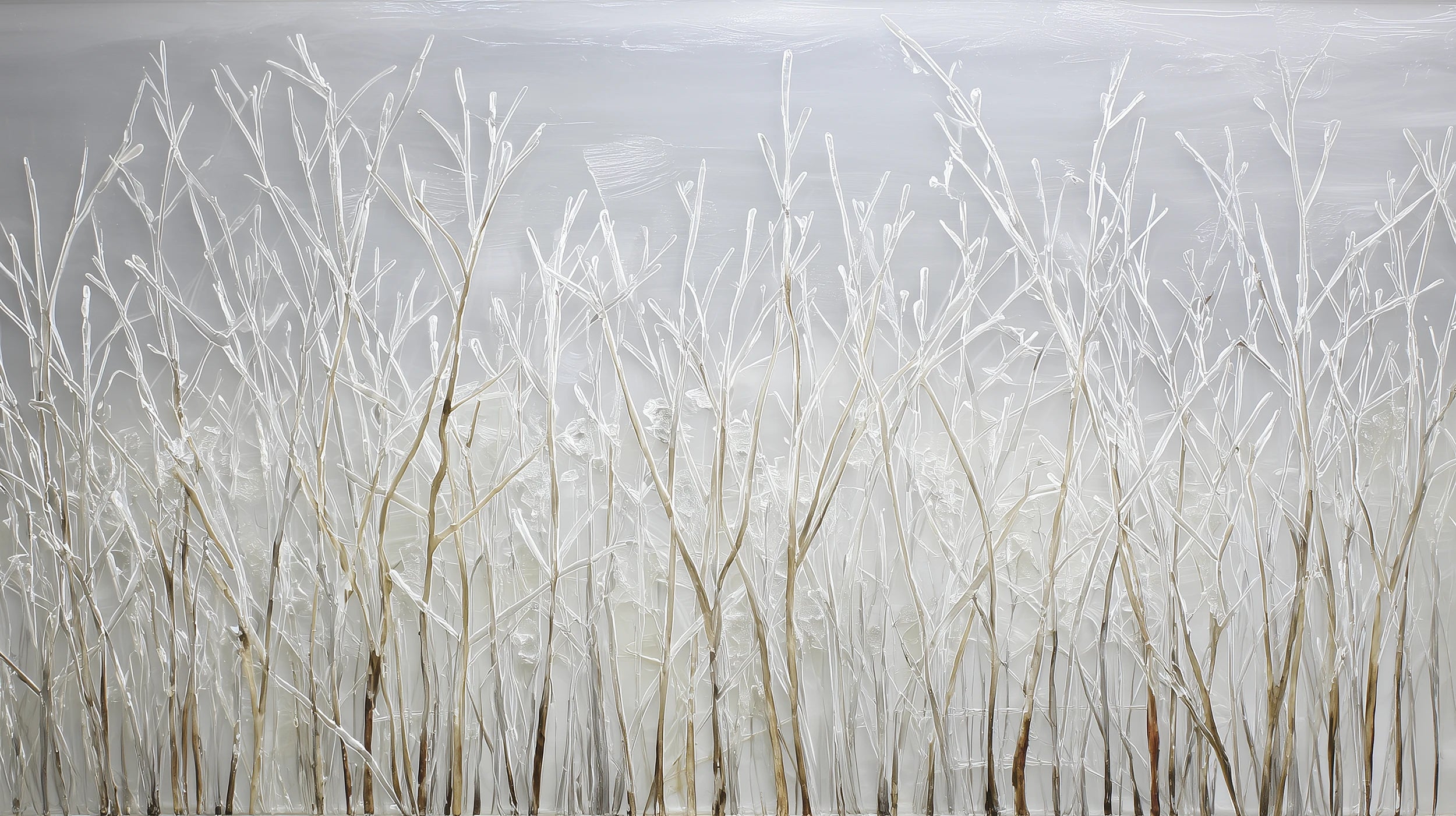 Pattern preview: Prezentacja całego wzoru fototapety o nazwie SILVER SOLITUDE - tapeta z zimowym pejzażem traw