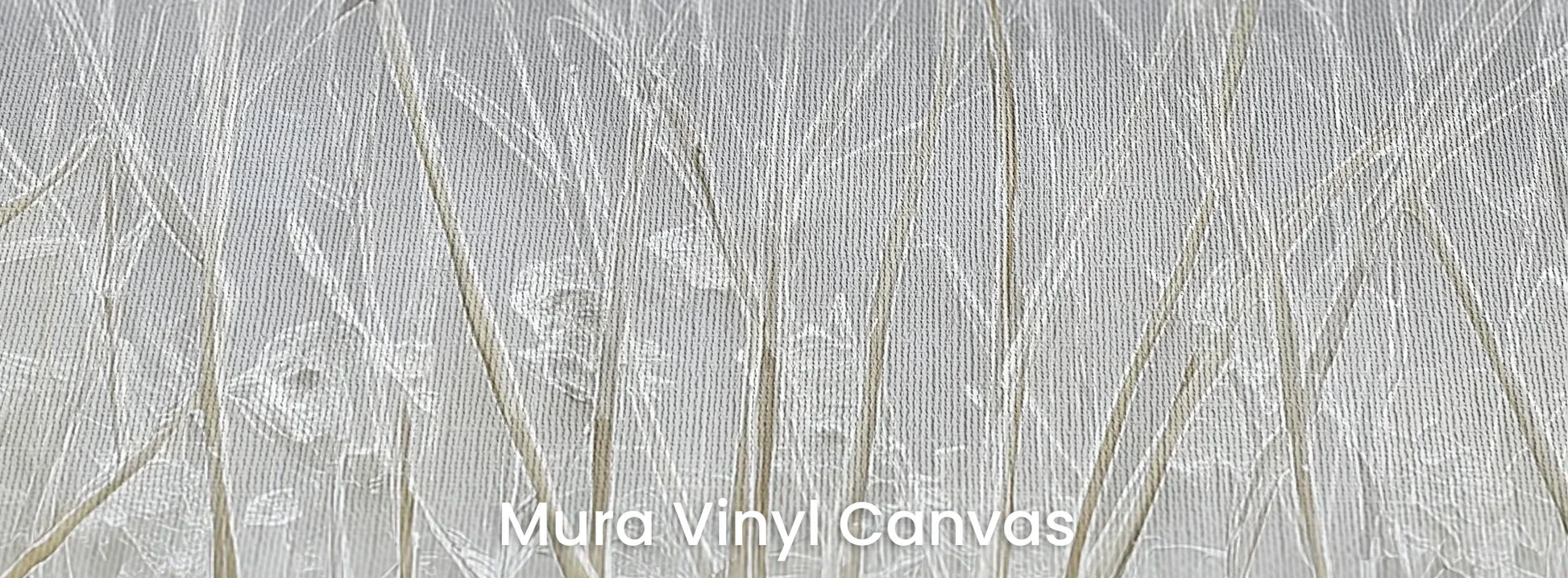 Zbliżenie na fototapetę SILVER SOLITUDE - tapeta z zimowym pejzażem traw na podłożu o fakturze płótna.