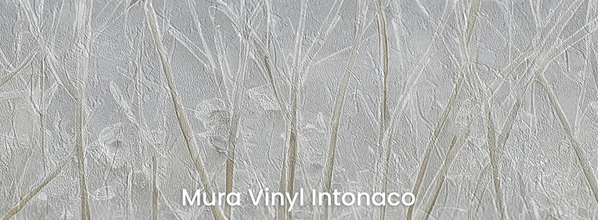 Zbliżenie na fototapetę SILVER SOLITUDE - tapeta z zimowym pejzażem traw na podłożu o strukturze tartego tynku.