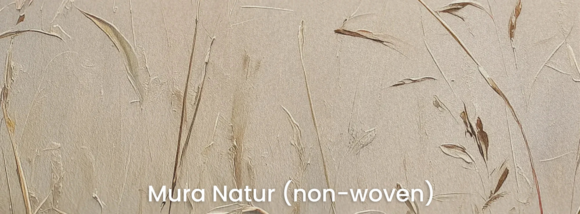 Zbliżenie na fototapetę PEACEFUL WHISPERS - tapeta z mglistymi trawami o świcie na naturalnym podłożu ekologicznym.