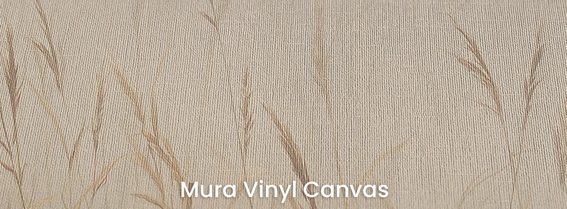 Zbliżenie na fototapetę MISTY SILENCE - tapeta z mglistymi trawami o świcie na podłożu o fakturze płótna.