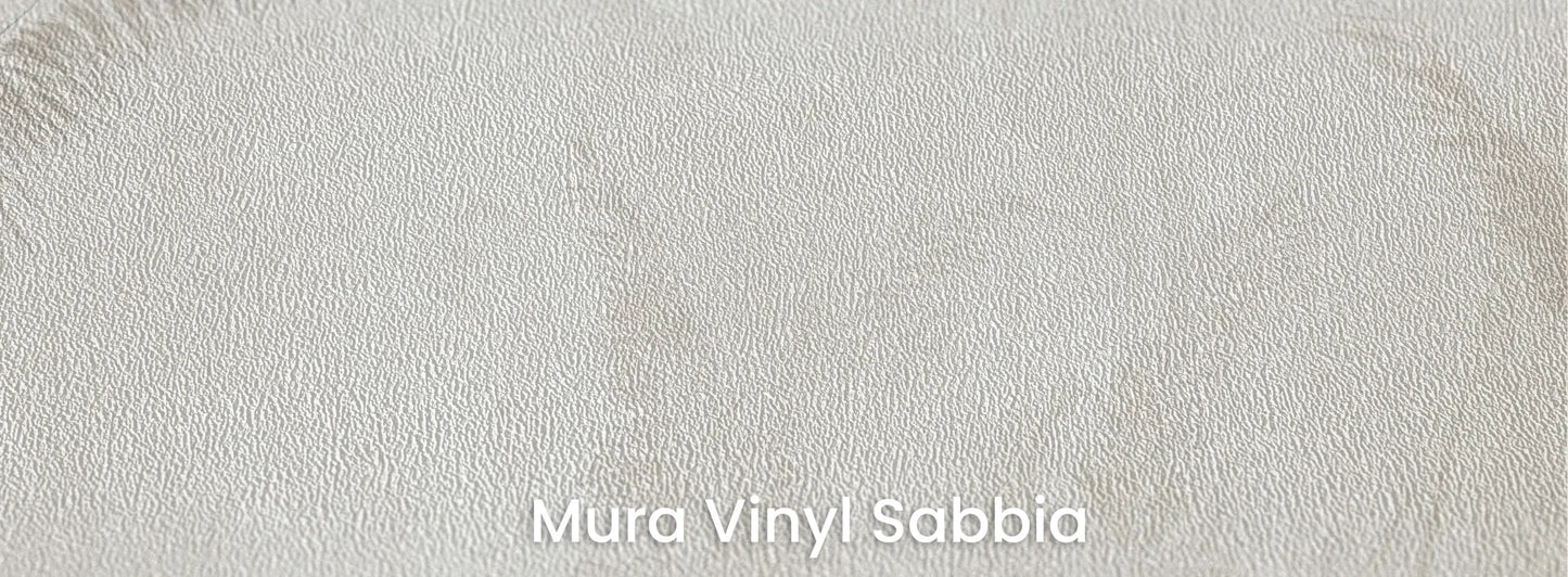 Zbliżenie na fototapetę MORNING MIST - tapeta z mglistymi trawami w szarościach na podłożu o strukturze ziarna piasku.