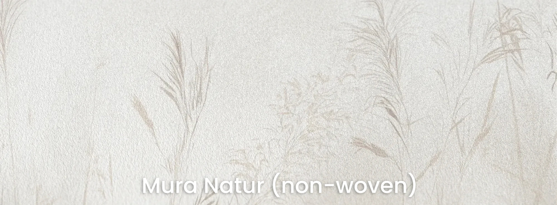 Zbliżenie na fototapetę REED SYMPHONY - tapeta z mglistymi trawami w szarościach na naturalnym podłożu ekologicznym.