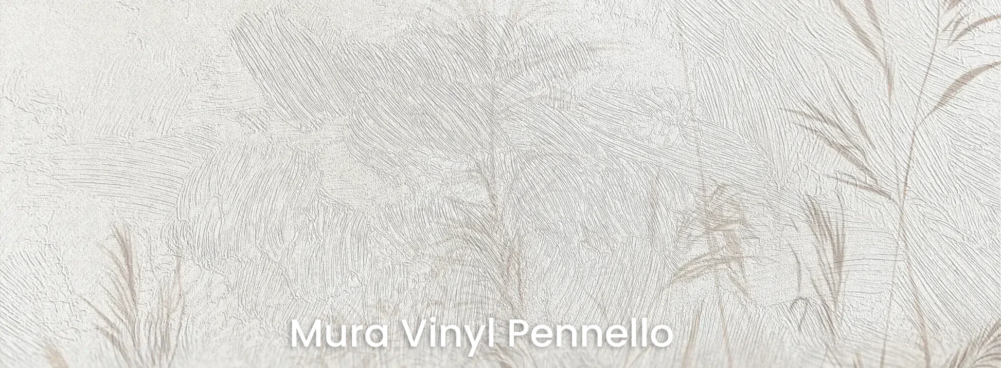 Zbliżenie na fototapetę REED SYMPHONY - tapeta z mglistymi trawami w szarościach na podłożu o fakturze pociągnięć pędzla.