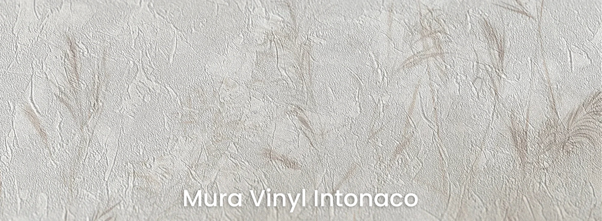 Zbliżenie na fototapetę REED SYMPHONY - tapeta z mglistymi trawami w szarościach na podłożu o strukturze tartego tynku.