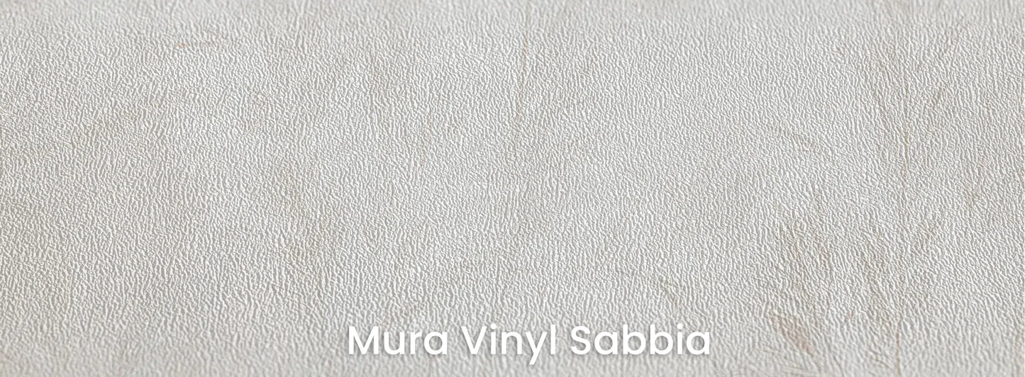 Zbliżenie na fototapetę LUMINOUS REEDS - tapeta z mglistymi trawami w jasnej tonacji na podłożu o strukturze ziarna piasku.