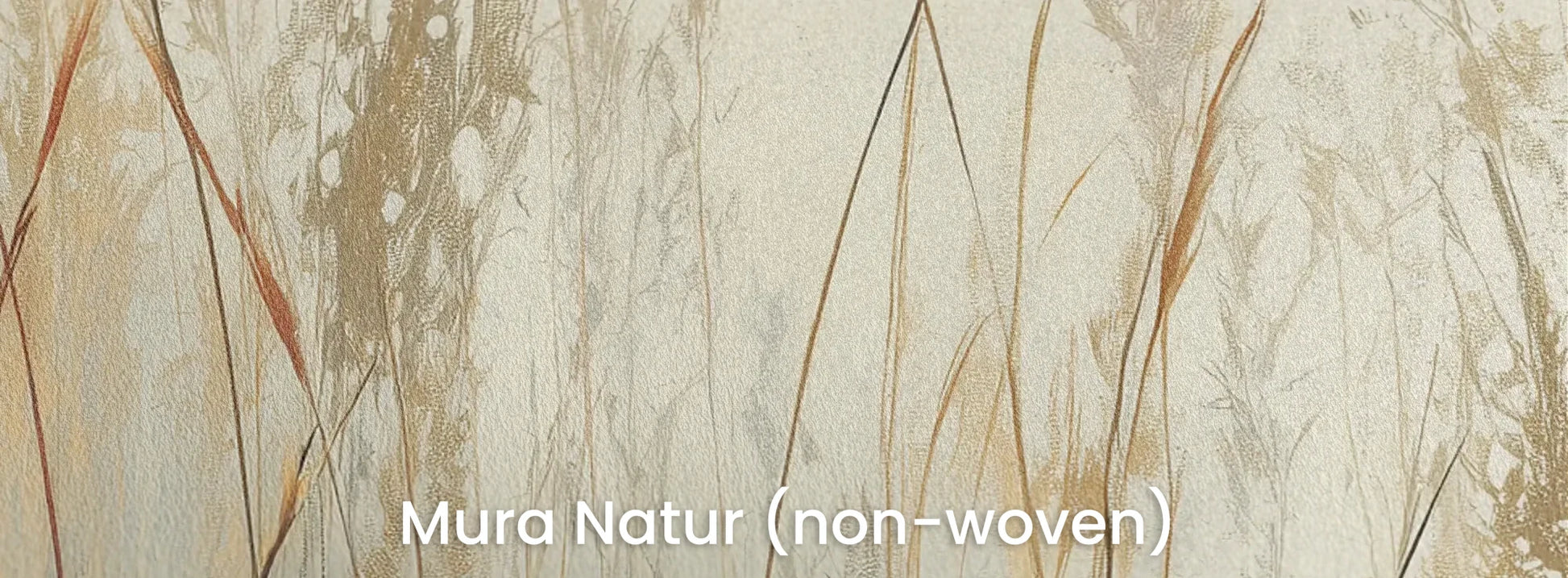 Zbliżenie na fototapetę GRACEFUL REEDS - tapeta z delikatnymi trawami na mglistym tle na naturalnym podłożu ekologicznym.