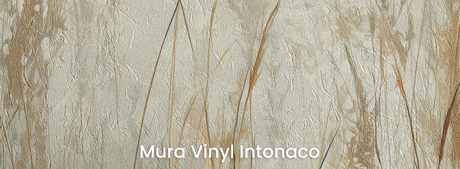 Zbliżenie na fototapetę GRACEFUL REEDS - tapeta z delikatnymi trawami na mglistym tle na podłożu o strukturze tartego tynku.