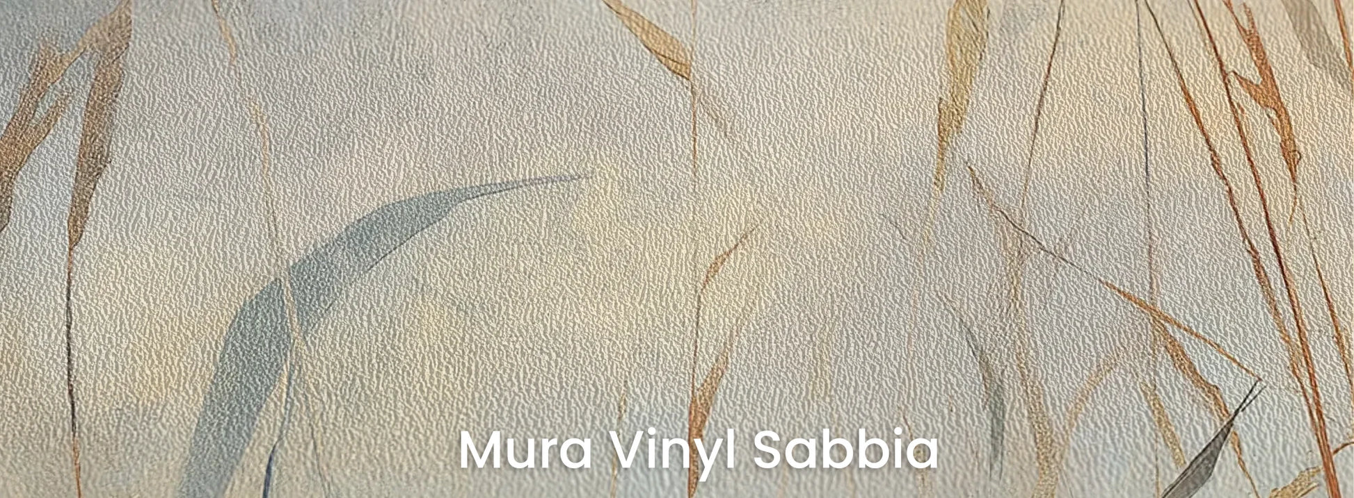 Zbliżenie na fototapetę FOGGY EMBRACE - tapeta z mglistymi trawami o świcie na podłożu o strukturze ziarna piasku.