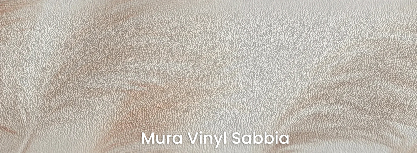 Zbliżenie na fototapetę DESERT WHISPERS - tapeta z delikatnymi źdźbłami trawy w beżowych odcieniach na podłożu o strukturze ziarna piasku.