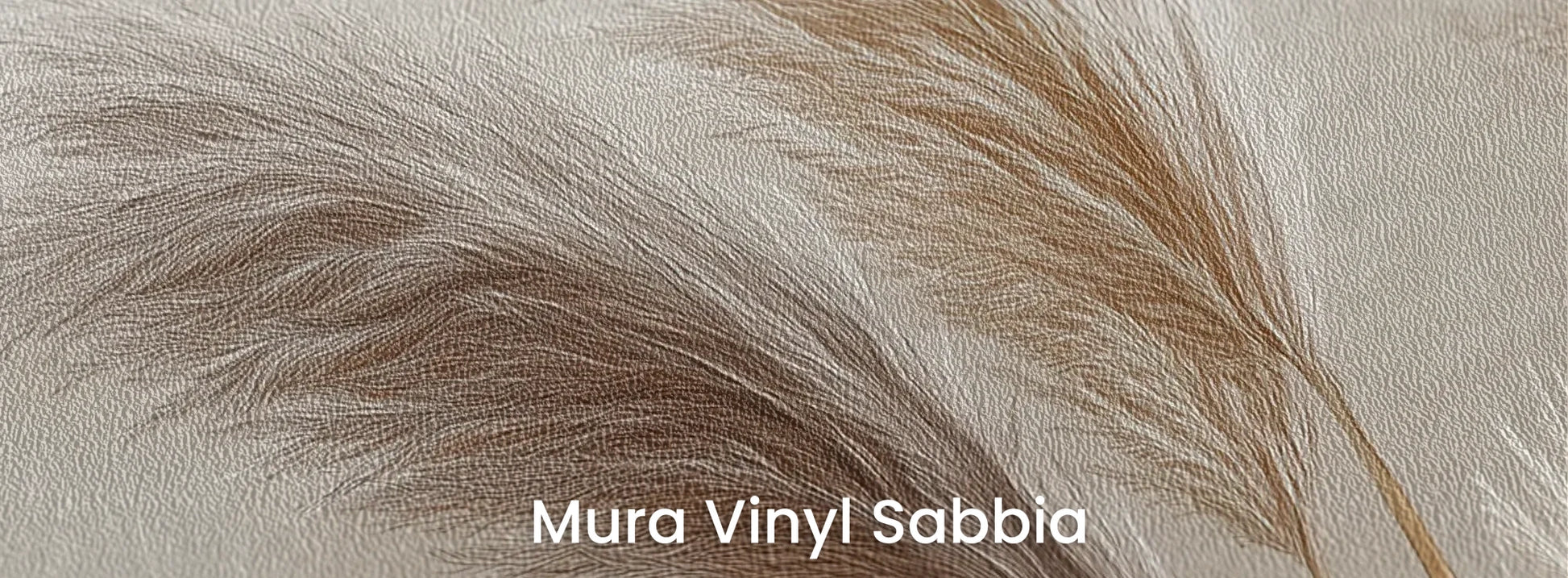 Zbliżenie na fototapetę GENTLE PLUMES - tapeta z beżowymi źdźbłami trawy na jasnym tle na podłożu o strukturze ziarna piasku.