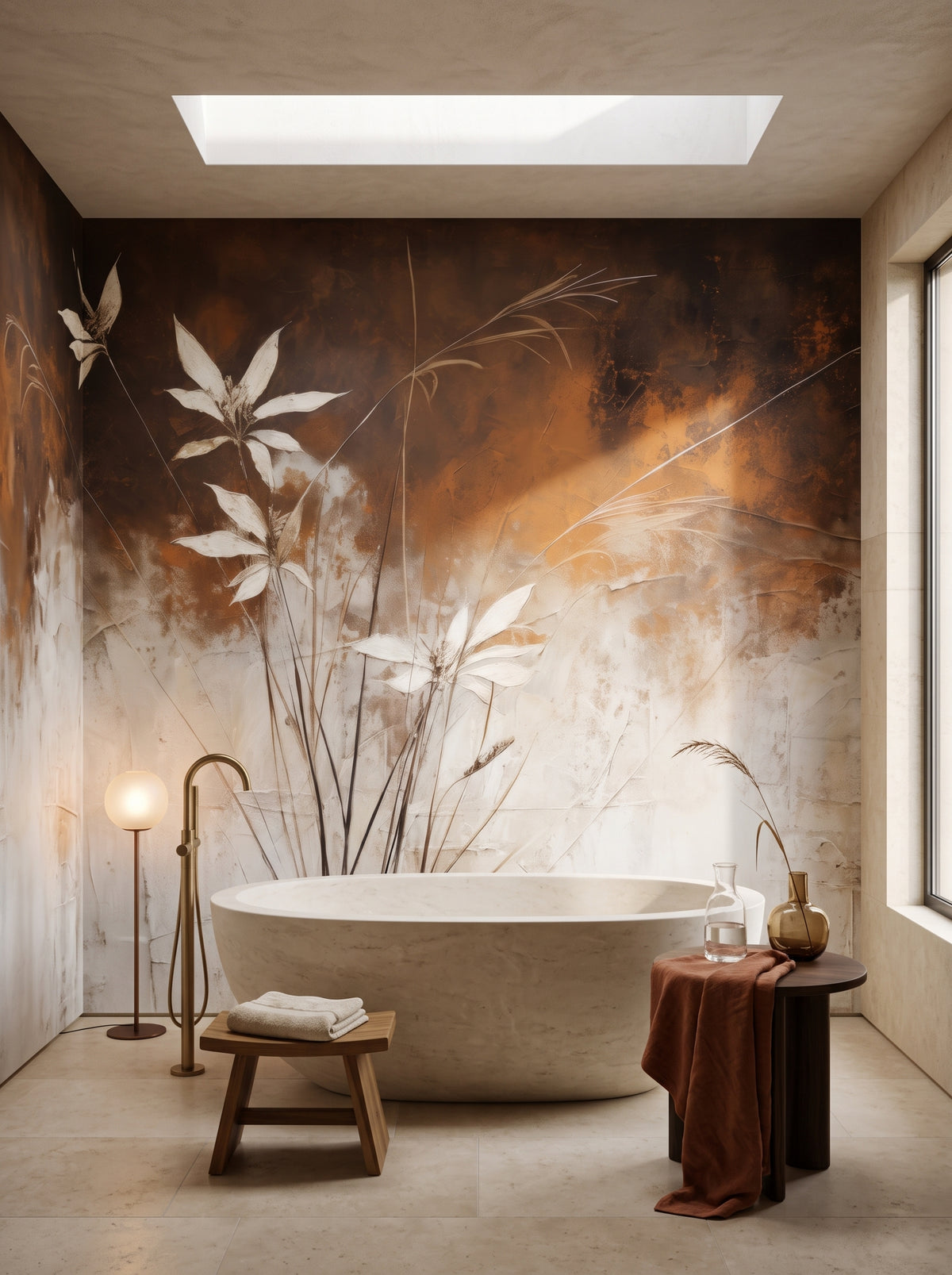 Fototapeta artystyczna o nazwie Autumn Whisper #6 w aranżacji wnętrza: łazienka spa w luksusowej rezydencji.