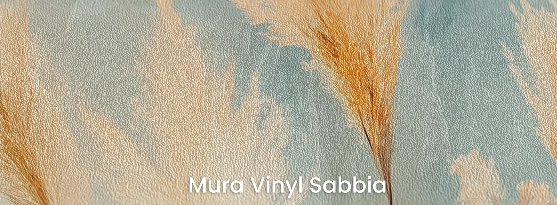 Zbliżenie na fototapetę DESERT PLUMES - tapeta z delikatnymi trzcinami w pastelowych odcieniach na podłożu o strukturze ziarna piasku.