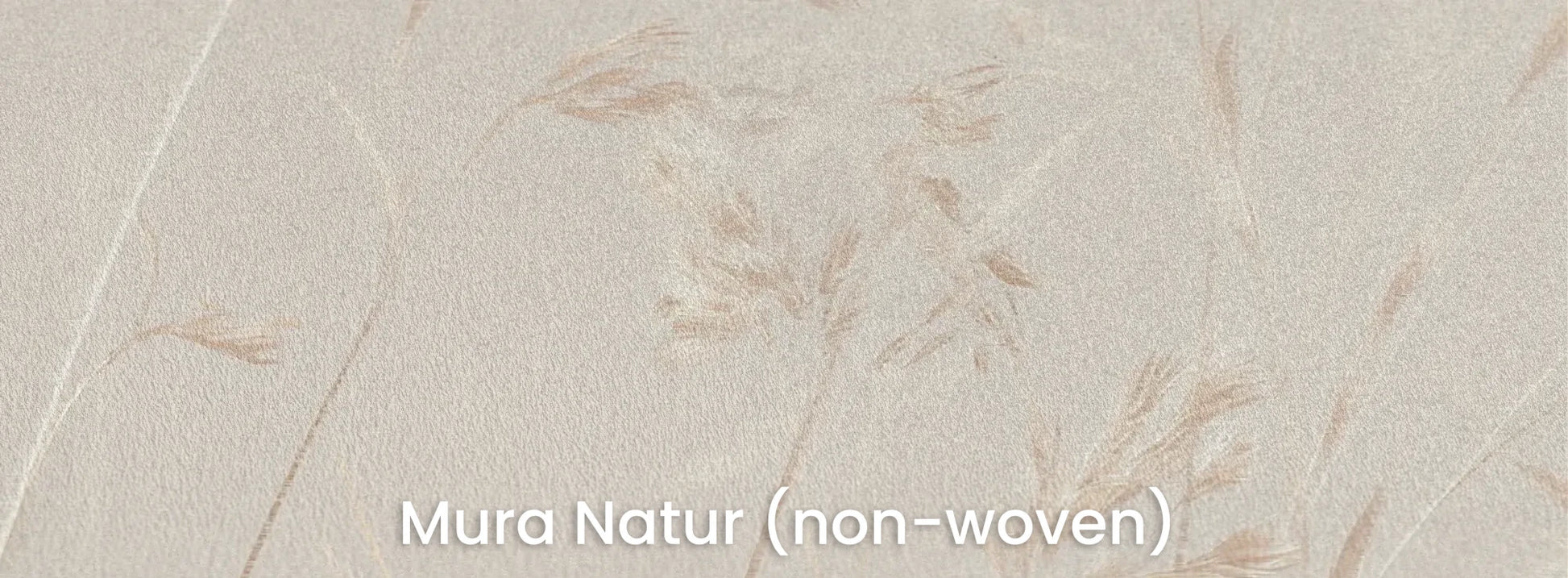 Zbliżenie na fototapetę PLATINUM BREEZE - tapeta z delikatnymi źdźbłami traw w jasnych beżach na naturalnym podłożu ekologicznym.