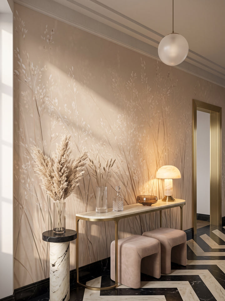 Fototapeta artystyczna o nazwie DUSTY ROMANCE w aranżacji wnętrza: galeria wejściowa w apartamencie Art Deco.