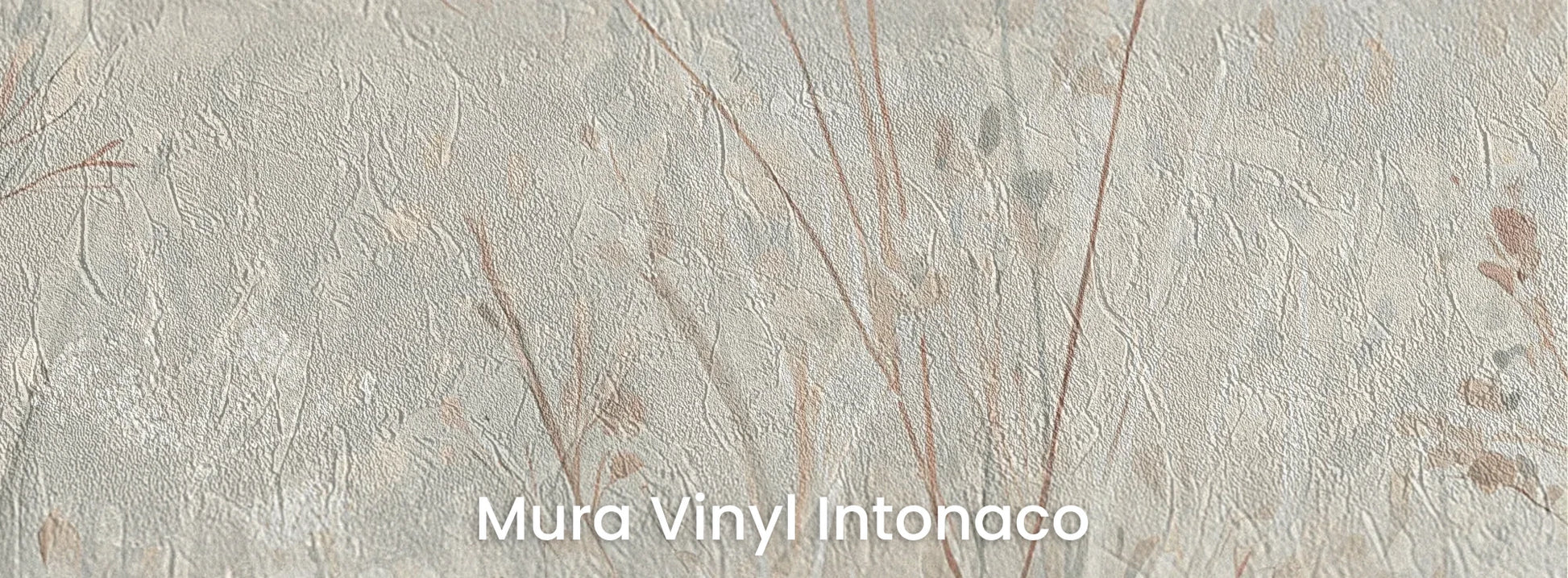 Zbliżenie na fototapetę PEARL WHISPERS - tapeta z delikatną trawą w pastelowych odcieniach na podłożu o strukturze tartego tynku.