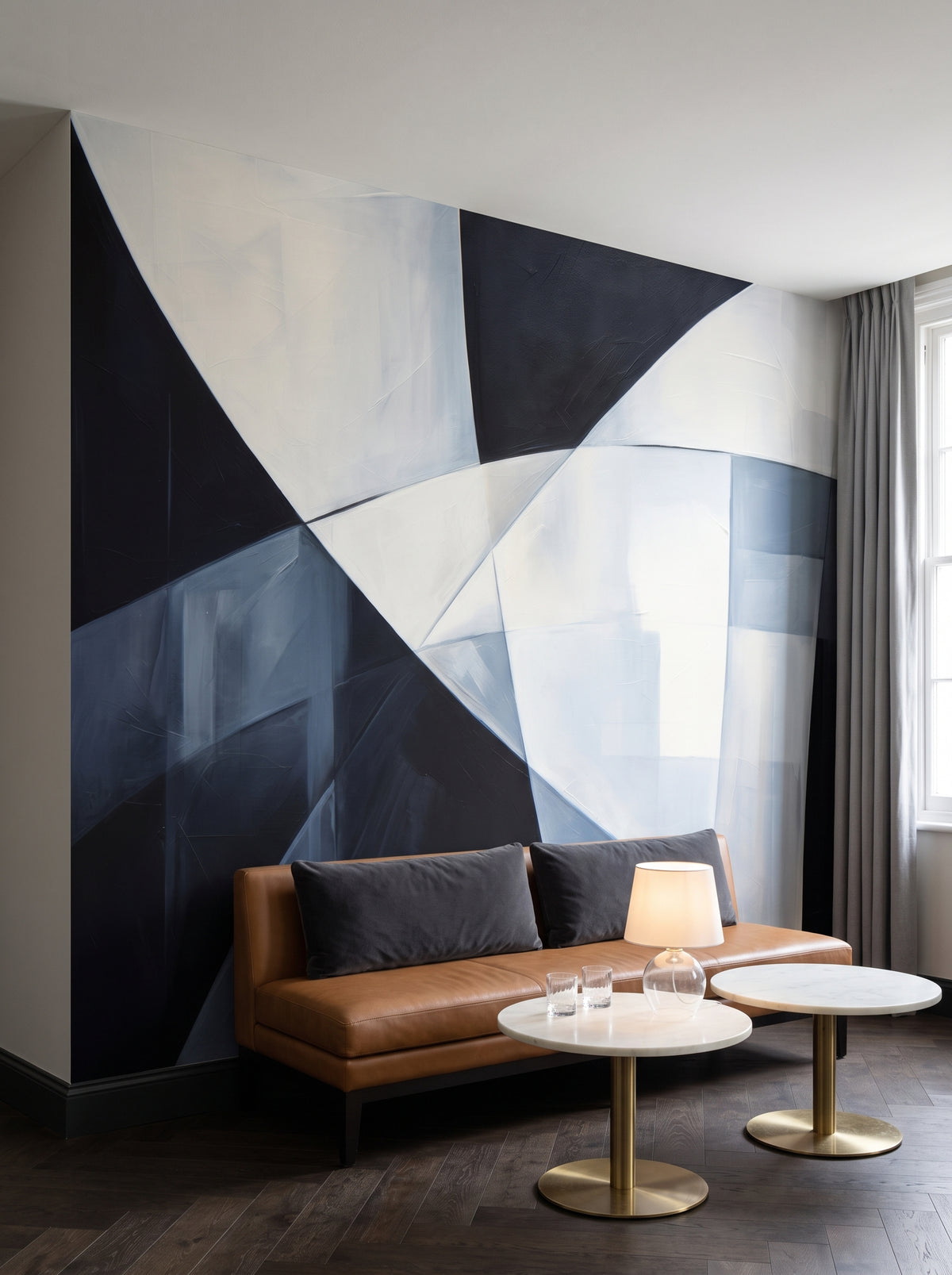 Fototapeta artystyczna o nazwie Dynamic Contrast #3 w aranżacji wnętrza: bar w butikowym hotelu.