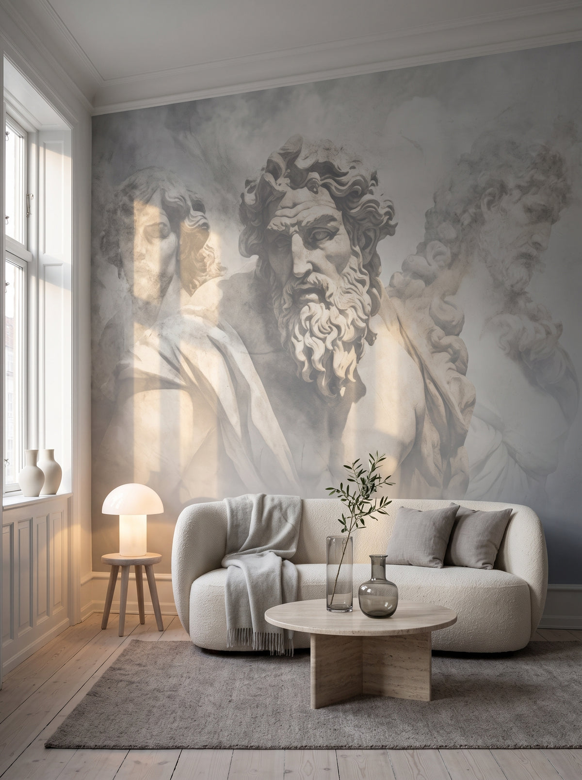Fototapeta artystyczna o nazwie Zeus's Contemplation w aranżacji wnętrza: studio w kopenhaskiej kamienicy.