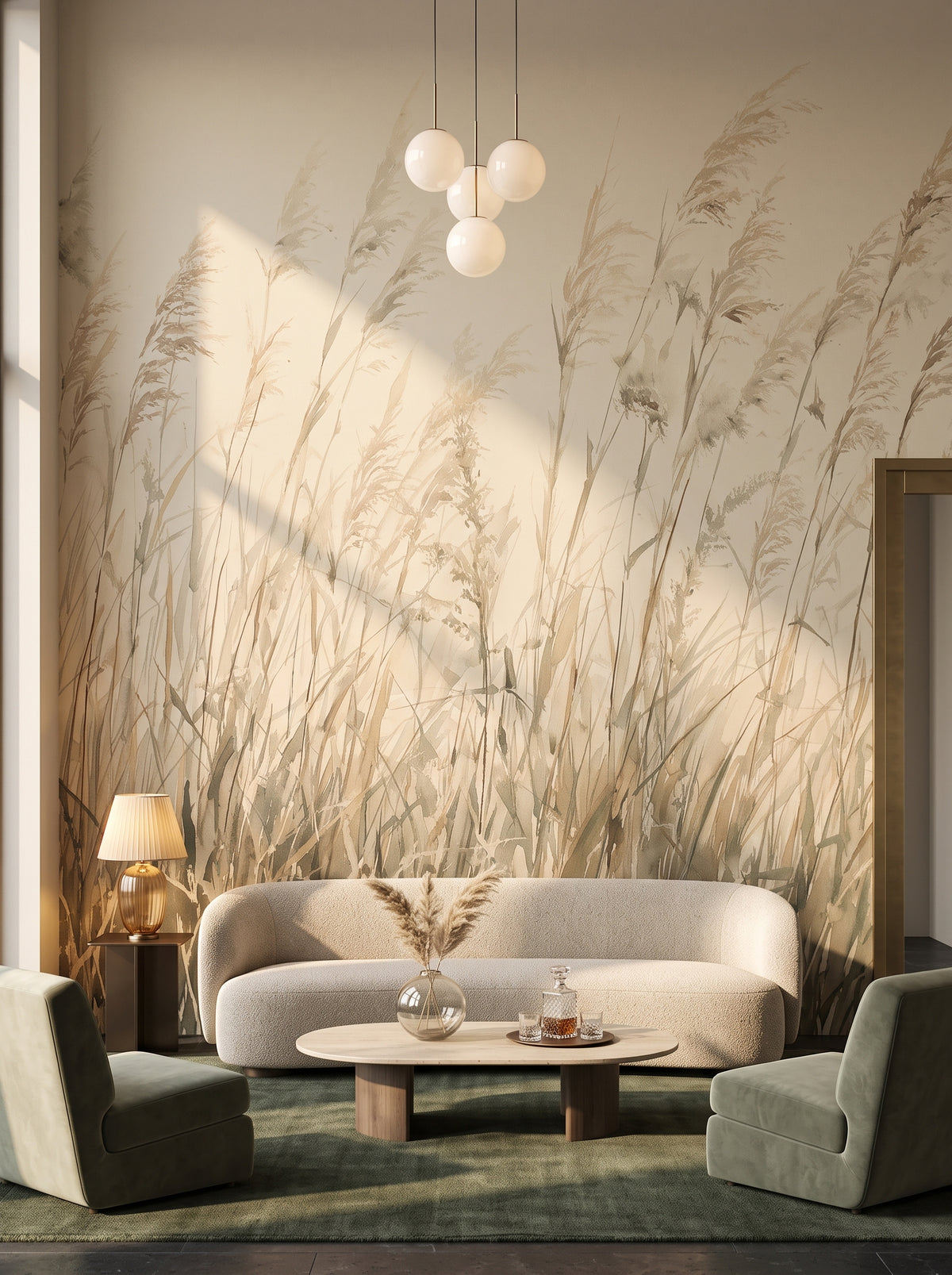 Fototapeta artystyczna o nazwie EARTHEN WALTZ w aranżacji wnętrza: lobby-lounge butikowego hotelu designerskiego.