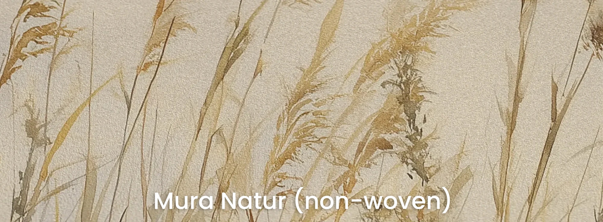 Zbliżenie na fototapetę DUNE BALLET - tapeta z beżowymi trawami w naturalnej kompozycji na naturalnym podłożu ekologicznym.