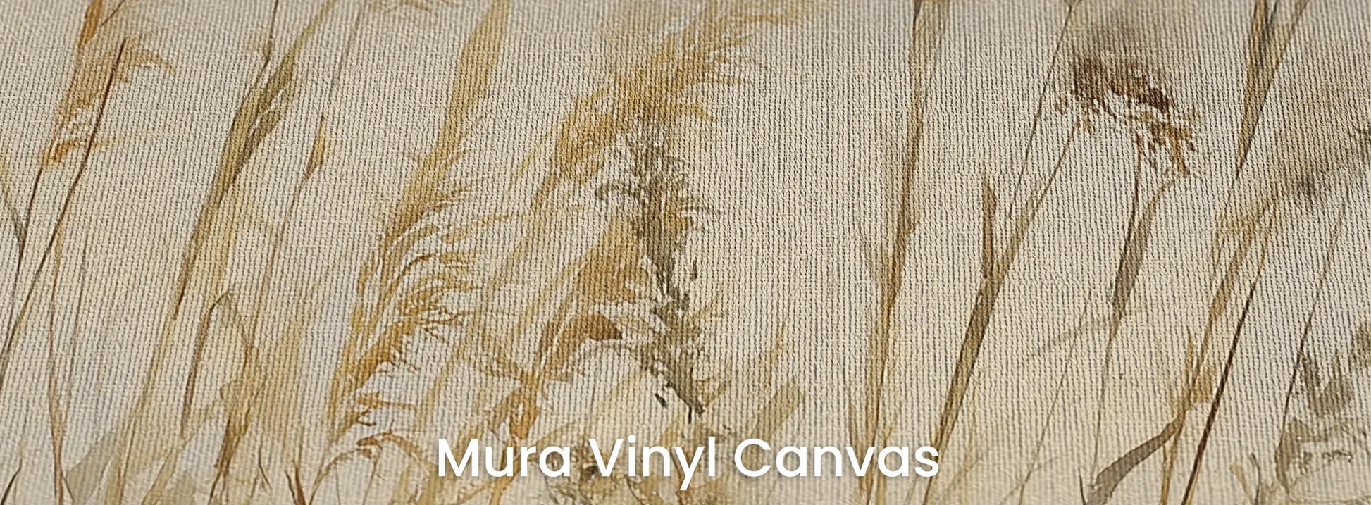 Zbliżenie na fototapetę DUNE BALLET - tapeta z beżowymi trawami w naturalnej kompozycji na podłożu o fakturze płótna.