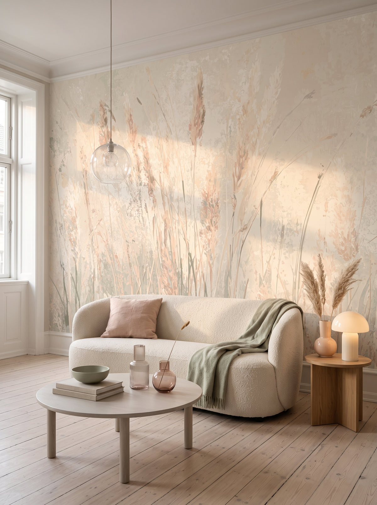 Fototapeta artystyczna o nazwie BLISSFUL RAYS w aranżacji wnętrza: studio w kopenhaskim apartamencie.