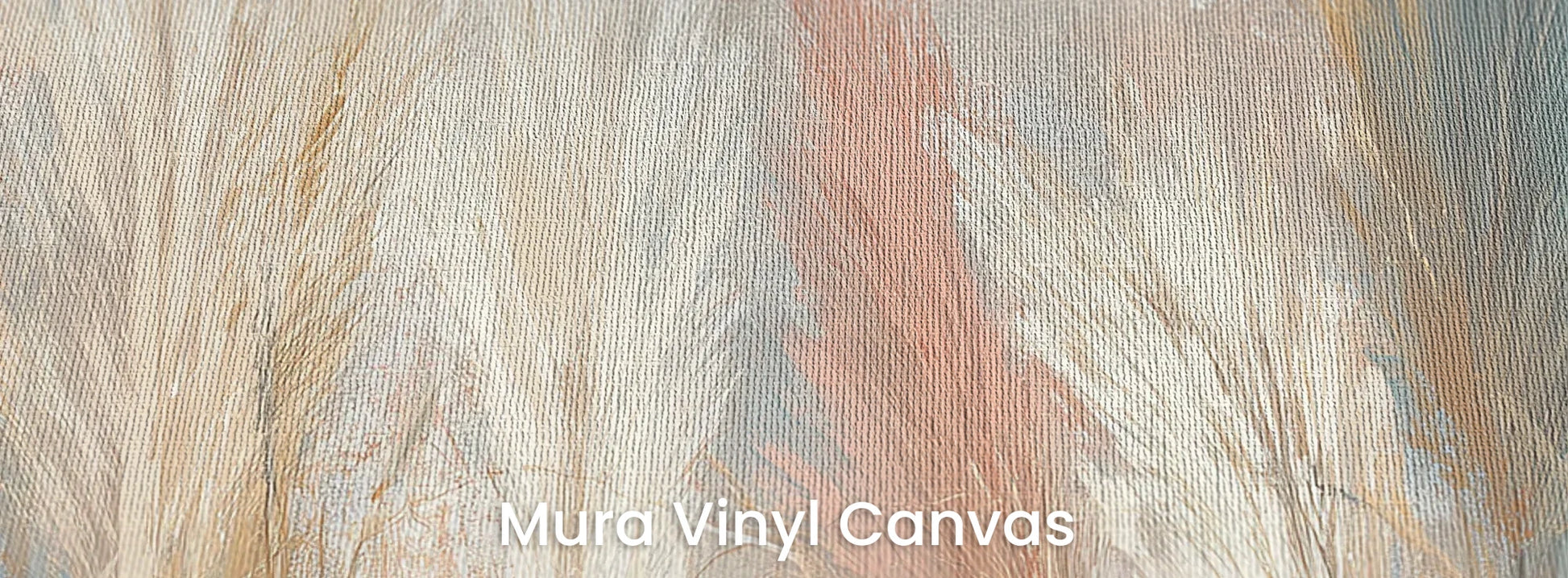 Zbliżenie na fototapetę SOFT HORIZON - tapeta z delikatnymi trawami w pastelowych odcieniach na podłożu o fakturze płótna.