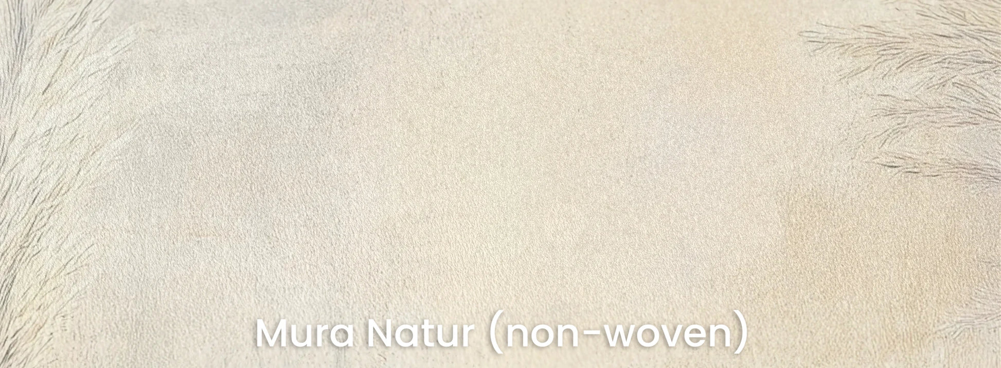 Zbliżenie na fototapetę LUMINOUS BREEZE - tapeta z jasnymi źdźbłami trawy na pastelowym tle na naturalnym podłożu ekologicznym.