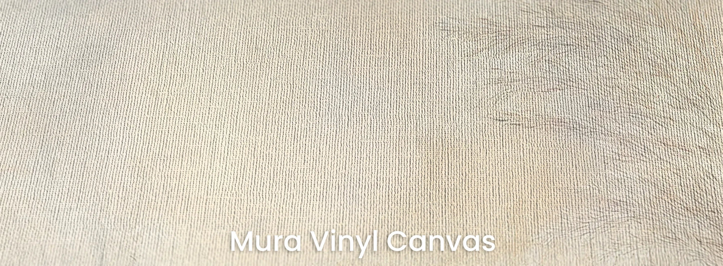 Zbliżenie na fototapetę LUMINOUS BREEZE - tapeta z jasnymi źdźbłami trawy na pastelowym tle na podłożu o fakturze płótna.