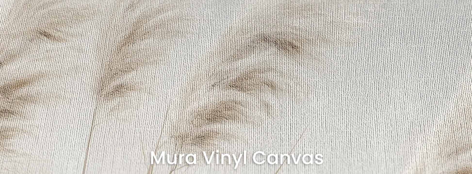 Zbliżenie na fototapetę WINDSWEPT DREAMS - tapeta z delikatnymi trawami na jasnym tle na podłożu o fakturze płótna.