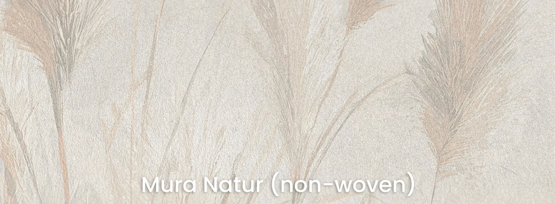 Zbliżenie na fototapetę IVORY DREAMS - tapeta z delikatną trawą w kremowej tonacji na naturalnym podłożu ekologicznym.