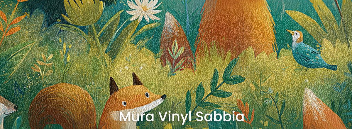 SUNLIT THICKET - malarska tapeta z leśnymi zwierzętami — Mura Sabbia