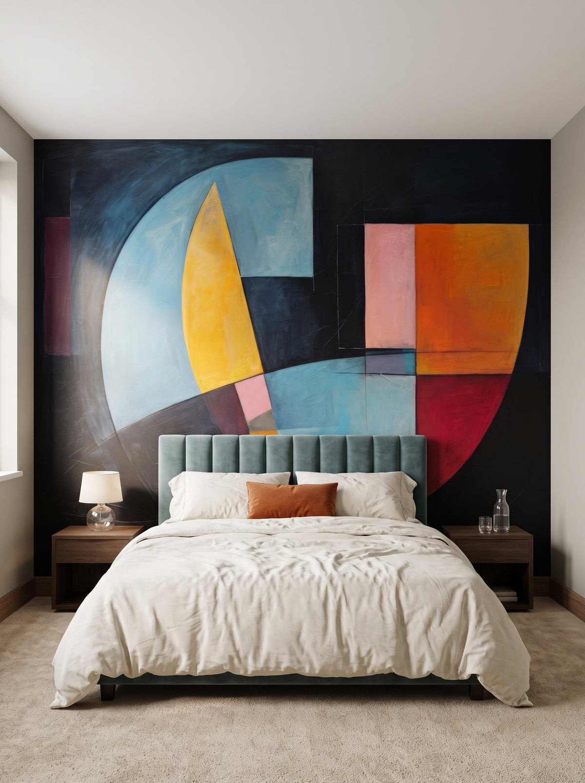 Fototapeta artystyczna o nazwie Circular Geometry w aranżacji wnętrza: apartament w pięciogwiazdkowym hotelu.