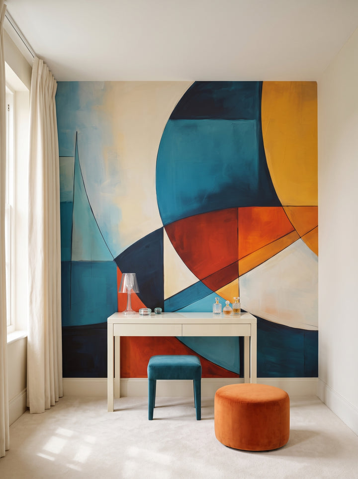 Fototapeta artystyczna o nazwie Colorful Geometry #4 w aranżacji wnętrza: garderoba w stylu Hollywood Regency.