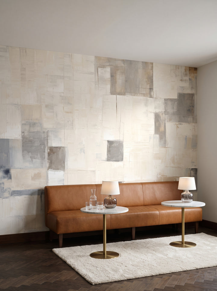 Fototapeta artystyczna o nazwie Quiet Complexity w aranżacji wnętrza: bar w butikowym hotelu.