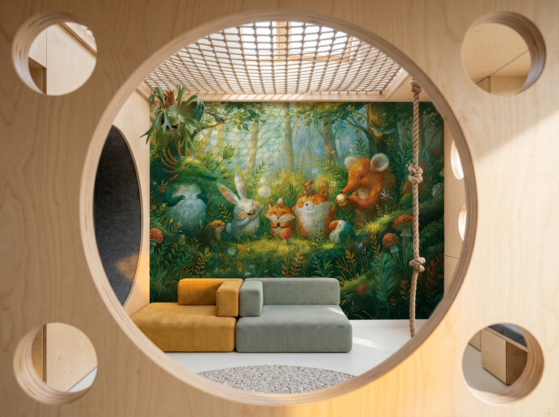 MUSHROOM CIRCLE - malowana leśna polana ze zwierzętami — PLAYROOM
