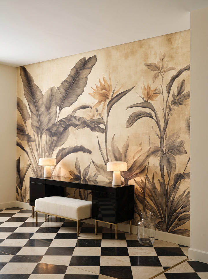 Fototapeta artystyczna o nazwie BLOSSOM MIRAGE w aranżacji wnętrza: hol wejściowy w apartamencie art déco.